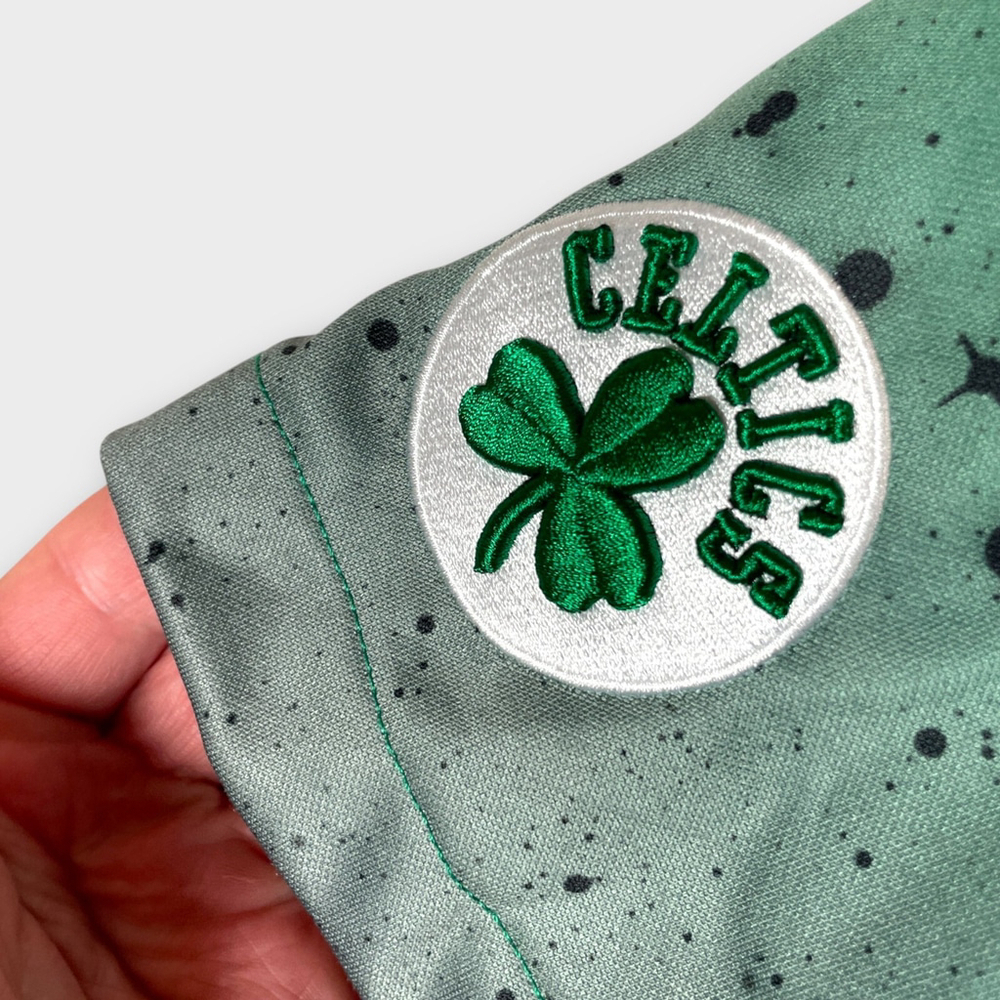 FISLL Celtics Short Sleeve Hoodie XL Boston NBA Short Sleeve Pockets Green NEW - Picture 14 of 15